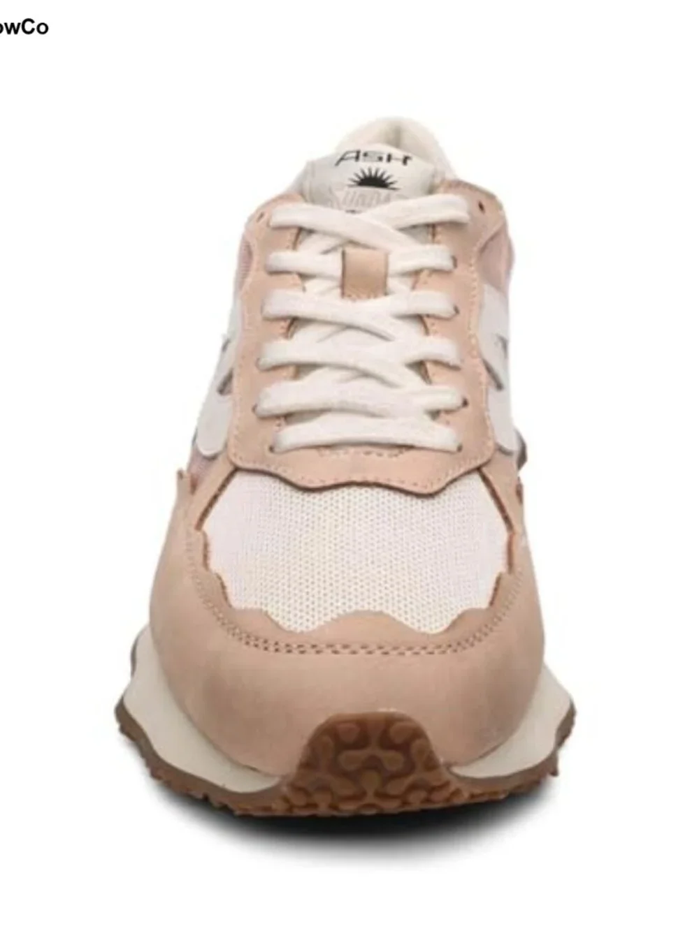 Nubuck Calf Leather Mesh Low Top Lace-Up Sneakers Block Heel Lightweight